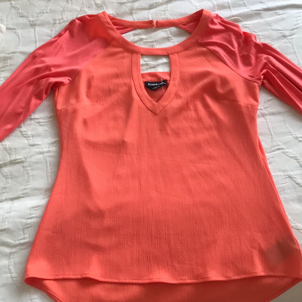 Bebé Long Sleeve Blouse with Open Cowl Back